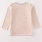 Premium Beige stripe truck pumpkin applique top