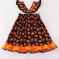 Premium Orange halloween pumpkin ruffle dress