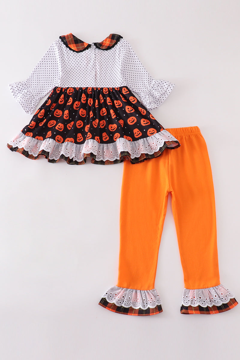 Premium Orange halloween pumpkin girl set