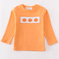 Premium Orange pumpkin embroidery top