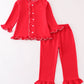 Premium Red ruffle girl pajama set