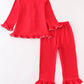 Premium Red ruffle girl pajama set