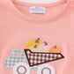 Coral truck pumpkin embroidery girl set