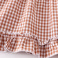 Premium Caramel gingham girl ruffle set