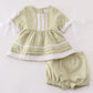 Premium Sage lace ruffle baby set