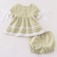 Premium Sage lace ruffle baby set