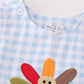 Premium Blue turkey embroidery plaid boy jonjon