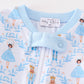 Premium Blue nutcracker print boy romper