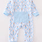 Premium Blue nutcracker print boy romper