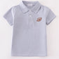 Premium Grey stripe football embroidery stripe boy shirt