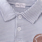 Premium Grey stripe football embroidery stripe boy shirt