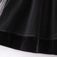 Premium Black velvet ruffle girl dress