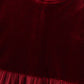 Premium Maroon velvet ruffle girl dress