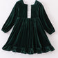 Premium Forest velvet lace girl dress