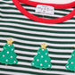 Premium green stripe christmas tree embroidery boy bubble