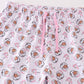 Premium pink christmas santa claus print women pajama pants