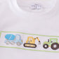 Premium White excavator embroidery boy set