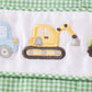 Premium Green excavator embroidery boy gingham jonjon