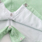 Premium Green excavator embroidery boy gingham jonjon