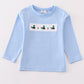 Premium Blue duck applique boy top