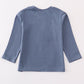 Premium Blue tractor applique boy top