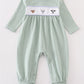 Premium Green cow applique boy romper