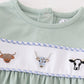 Premium Green cow applique boy romper