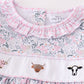 Premium Floral print cow embroidery girl set