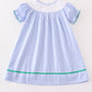 Premium Blue duck embroidery girl dress