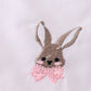 Premium pink stripe bunny embroidery girl bubble