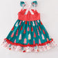 Platinum Red christmas tree plaid ruffle dress