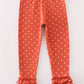 Platinum rust dot ruffle girl pants