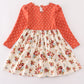 Platinum rust floral dot button dress