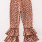 Platinum brown floral layered pants