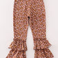 Platinum brown floral layered pants