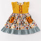 Platinum Yellow halloween dot ruffle pocket dress