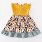 Platinum Yellow halloween dot ruffle pocket dress