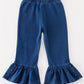 Platinum Indigo ruffle girl  pants