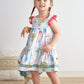 Platinum balloon print ruffle tiered dress