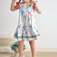 Platinum balloon print ruffle tiered dress