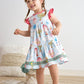 Platinum balloon print ruffle tiered dress