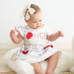 Gray stripe baseball applique girl set