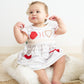 Gray stripe baseball applique girl set