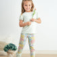 Platinum floral print ruffle girls pants