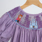 Purple castle hand smocked gingham dress