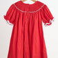 Red candy hand smocked dress