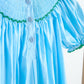 Blue fairy hand smocked gingham girl romper