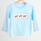 Blue puppy hand smocked boy stripe top