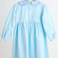 Blue puppy hand smocked stripe dress