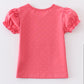 Platinum pink dot puff sleeve girl top